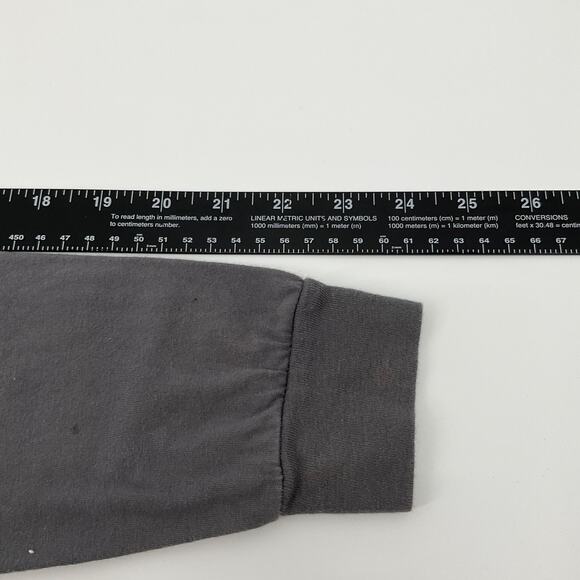 Fox Racing Long Sleeve Tee Size M Charcoal Grey Blue Fox Head Logo Mens Graphic - Picture 6 of 9